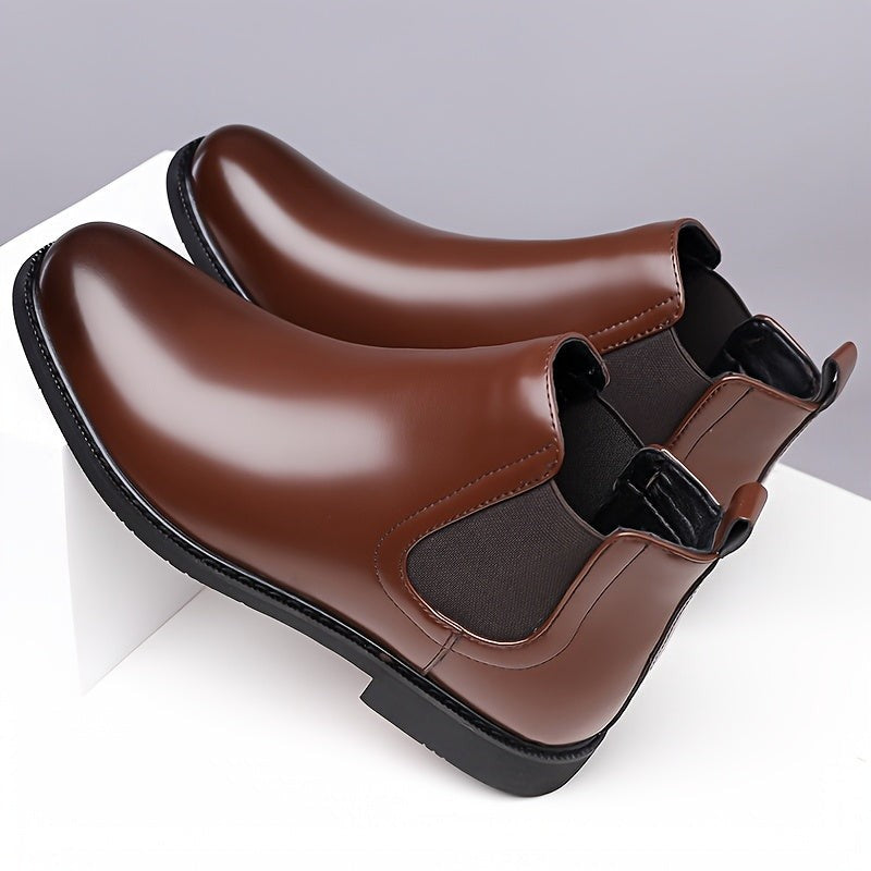 Barclay | Men's Slip-On Round-Toe Vegan Leather Chelsea Boots