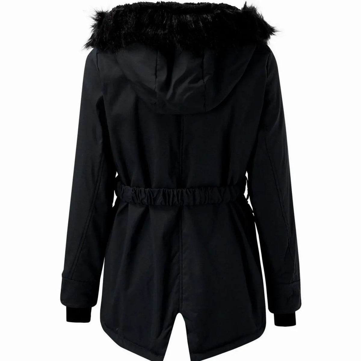 Marnie | Women's Fur-Trim Hooded Drawstring-Waist Longline Winter Parka Coat