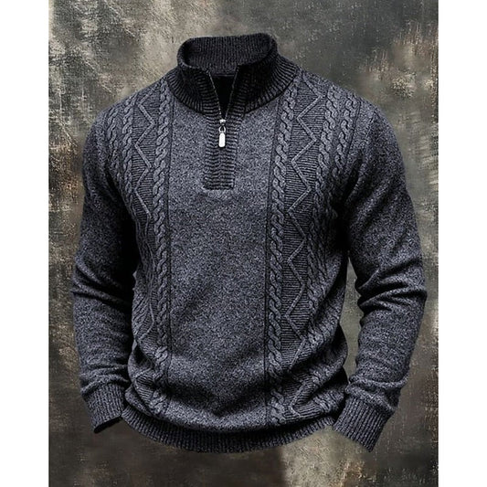 Barrett | Men's Cable-Knit Quarter-Zip Stand-Collar Jumper