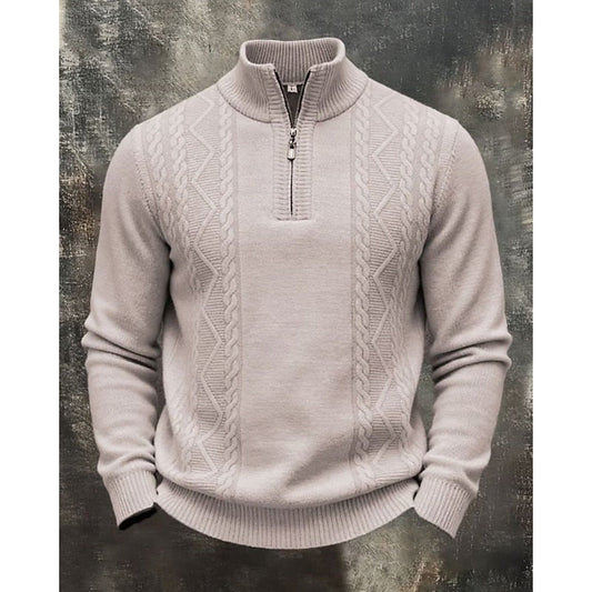 Barrett | Men's Cable-Knit Quarter-Zip Stand-Collar Jumper