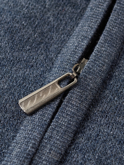 Ambrose | Men's Colour-Block Striped Funnel Neck Half-Zip Jumper