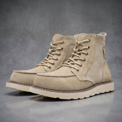 Harlan | Men's High-Ankle Moc-Toe Lace-Up Contrast-Sole Boots