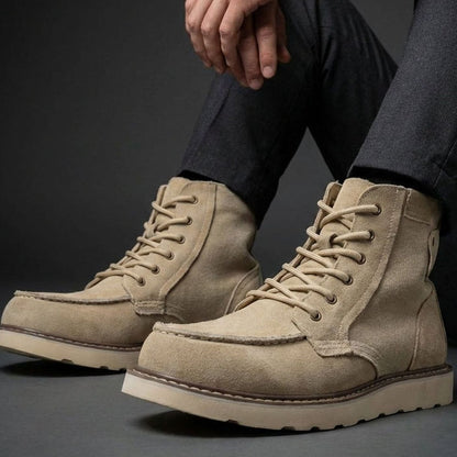 Harlan | Men's High-Ankle Moc-Toe Lace-Up Contrast-Sole Boots
