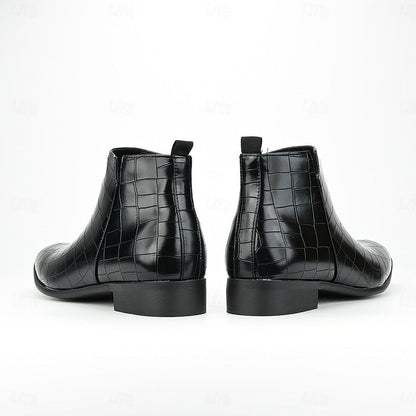 Sterling | Men's Pointed-Toe Croc-Embossed Slip-On Chelsea Boots