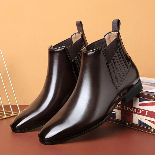Oscar | Men's Pointed-Toe Slip-On Elastic-Panel Chelsea Boots
