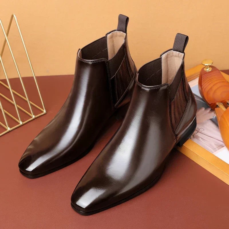 Oscar | Men's Pointed-Toe Slip-On Elastic-Panel Chelsea Boots