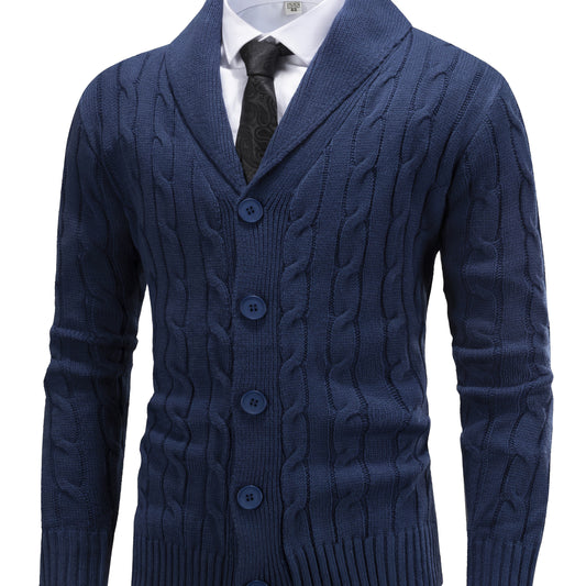 Winston | Men's Shawl-Collar Cable-Knit Button-Up Cardigan