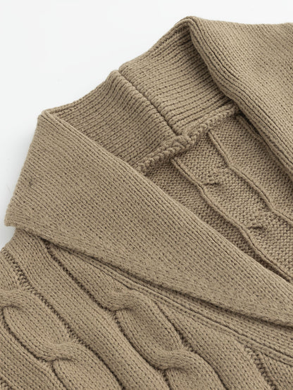 Winston | Men's Shawl-Collar Cable-Knit Button-Up Cardigan