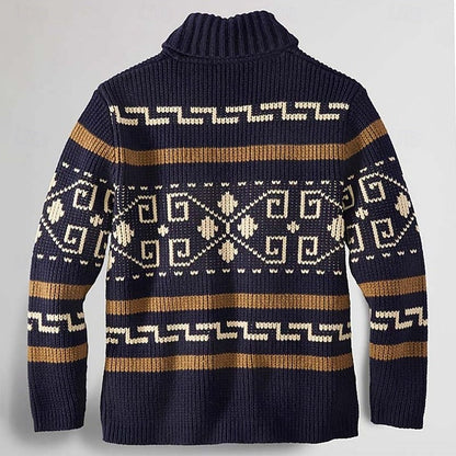 Weston | Men's Shawl-Collar Full-Zip Southwestern-Pattern Cardigan