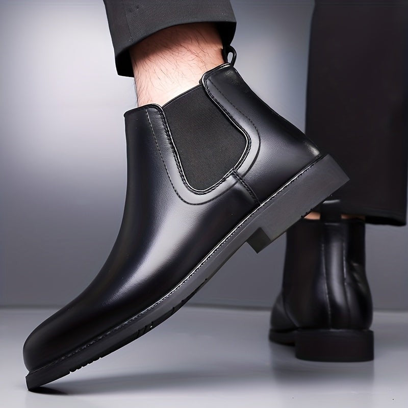 Barclay | Men's Slip-On Round-Toe Vegan Leather Chelsea Boots