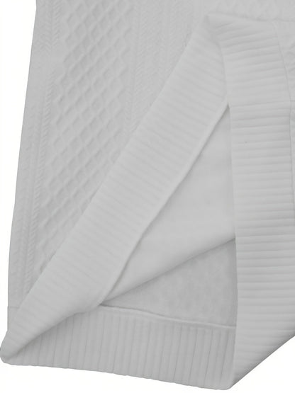 Everett | Men's Stand-Collar Textured Vegan Leather Trim Elbow-Patch Jumper