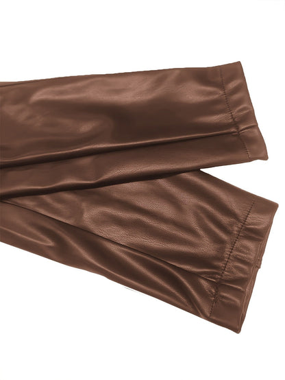 Marnie | Women's Cropped Stand-Collar Vegan Leather Moto Jacket